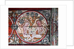 Adam and Eve in Garden of Eden, decoration from Al Stavkirke, Norway by school Scandinavian