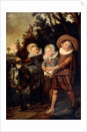 Three children with goat cart, c.1620 by Frans Hals