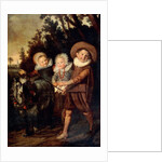 Three children with goat cart, c.1620 by Frans Hals