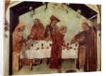 Louis serving the monks at the table by Simone Martini