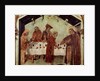 Louis serving the monks at the table by Simone Martini