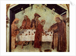Louis serving the monks at the table by Simone Martini