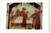 Louis serving the monks at the table by Simone Martini
