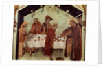 Louis serving the monks at the table by Simone Martini