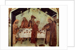 Louis serving the monks at the table by Simone Martini