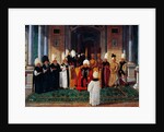 Suleiman III receiving dignitaries under canopy of Gate of Felicity in Topkapi by Konstantin Kapidagli