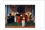Suleiman III receiving dignitaries under canopy of Gate of Felicity in Topkapi by Konstantin Kapidagli