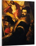 Self-portrait while painting Resurrection, 1580 by Palma Il Giovane