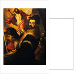 Self-portrait while painting Resurrection, 1580 by Palma Il Giovane