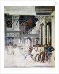 Transportation of Saint Christopher beheaded body by Andrea Mantegna