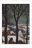 Hunters in snow, 1565, detail by Pieter the Elder Bruegel