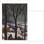 Hunters in snow, 1565, detail by Pieter the Elder Bruegel