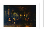 Spring rut, battle of stags, 1861 by Gustave Courbet