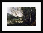 Lake with the leaning tree trunk, 1860-1865 by Jean Baptiste Camille Corot