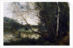 Lake with the leaning tree trunk, 1860-1865 by Jean Baptiste Camille Corot