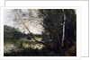 Lake with the leaning tree trunk, 1860-1865 by Jean Baptiste Camille Corot