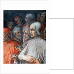 Marsilio Ficino flanked by Paolo del Pozzo Toscanelli, detail of Cosimo the Elder among philosophers and artists, 1556-1558 by Giorgio Vasari