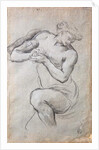 Male figure, Study for Bacchus in the Age of Silver fresco by Pietro da (1596-1669) Cortona