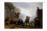 Children fighting and playing on a see-saw, 1782-1785 by Francisco Jose de Goya y Lucientes