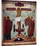 Crucifixion, icon from Novgorod by Russian School