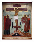 Crucifixion, icon from Novgorod by Russian School