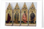 Four saints of Quaratesi Polyptych, Saint Mary Magdalene, Saint Nicholas of Bari, Saint John the Baptist, and Saint George, 1425 by Gentile da Fabriano