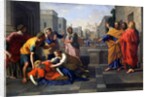 Death of Sapphira, wife of Ananias, who fell burning at St Peter's feet, c.1652 by Nicolas Poussin