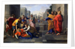 Death of Sapphira, wife of Ananias, who fell burning at St Peter's feet, c.1652 by Nicolas Poussin