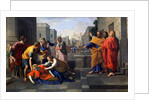 Death of Sapphira, wife of Ananias, who fell burning at St Peter's feet, c.1652 by Nicolas Poussin