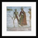 Death asking the Pope to dance, detail from The Dance of Death, 1539 by Simone II Baschenis