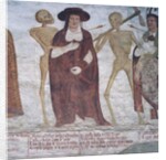 The Cardinal and Death, detail from The Dance of Death, 1539 by Simone II Baschenis