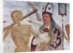 The Bishop and Death, detail from The Dance of Death, 1539 by Simone II Baschenis