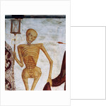 Death holding up hourglass by Simone II Baschenis