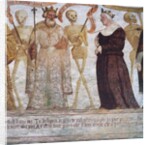 Death with the King and the Queen, detail from The Dance of Death, 1539 by Simone II Baschenis