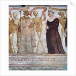 Death with the King and the Queen, detail from The Dance of Death, 1539 by Simone II Baschenis