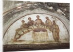 Fresco depicting banquet scene by Roman