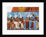 Reconstruction of the Bonampak frescoes showing a procession of musicians by Mayan