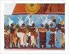 Reconstruction of the Bonampak frescoes showing a procession of musicians by Mayan