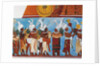 Reconstruction of the Bonampak frescoes showing a procession of musicians by Mayan