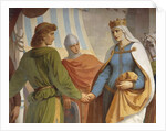 Parzival bidding farewell to his mother, Queen Herzeloyde by Christian Jank