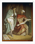 Wolfram von Eschenbach translates the poem 'Willehalm' to Walther von der Vogelweide by Ferdinand II Piloty