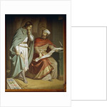 Wolfram von Eschenbach translates the poem 'Willehalm' to Walther von der Vogelweide by Ferdinand II Piloty