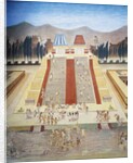 Reconstruction of consecration ceremony of the Templo Mayor in the main square of Tenochtitlan by School Mexican