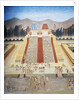 Reconstruction of consecration ceremony of the Templo Mayor in the main square of Tenochtitlan by School Mexican