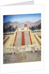 Reconstruction of consecration ceremony of the Templo Mayor in the main square of Tenochtitlan by School Mexican