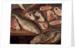Fish market, 1569, Detail by Joachim Beuckelaer or Bueckelaer