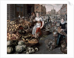 Woman selling fruit and vegetables, c.1590 by Arnout de Muyser