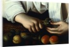 Boy Peeling Fruit, detail, 1591 by Michelangelo Merisi da Caravaggio