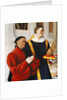 Left hand panel of the Melun Diptych: Etienne Chevalier with his patron saint St Stephen, 1452 by Jean Fouquet