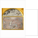 Diptych with fish and ducks in pond by Edoardo Gioja